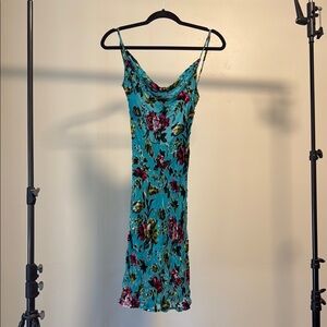 Rat & Boa Turquoise Floral Mini Dress